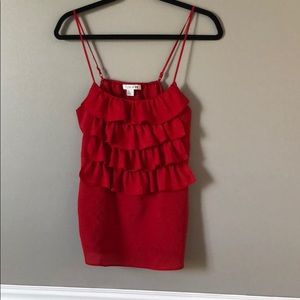 Red ruffle tank top - Size L